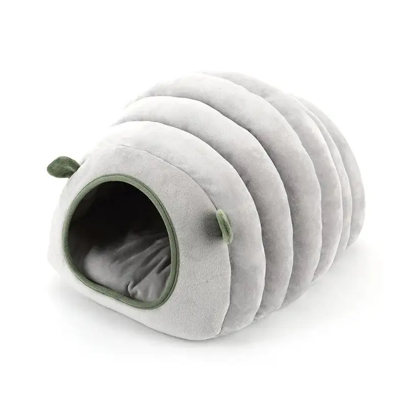Cotton Pet Semi-enclosed Windproof Warm Sheep Nest - Grey
