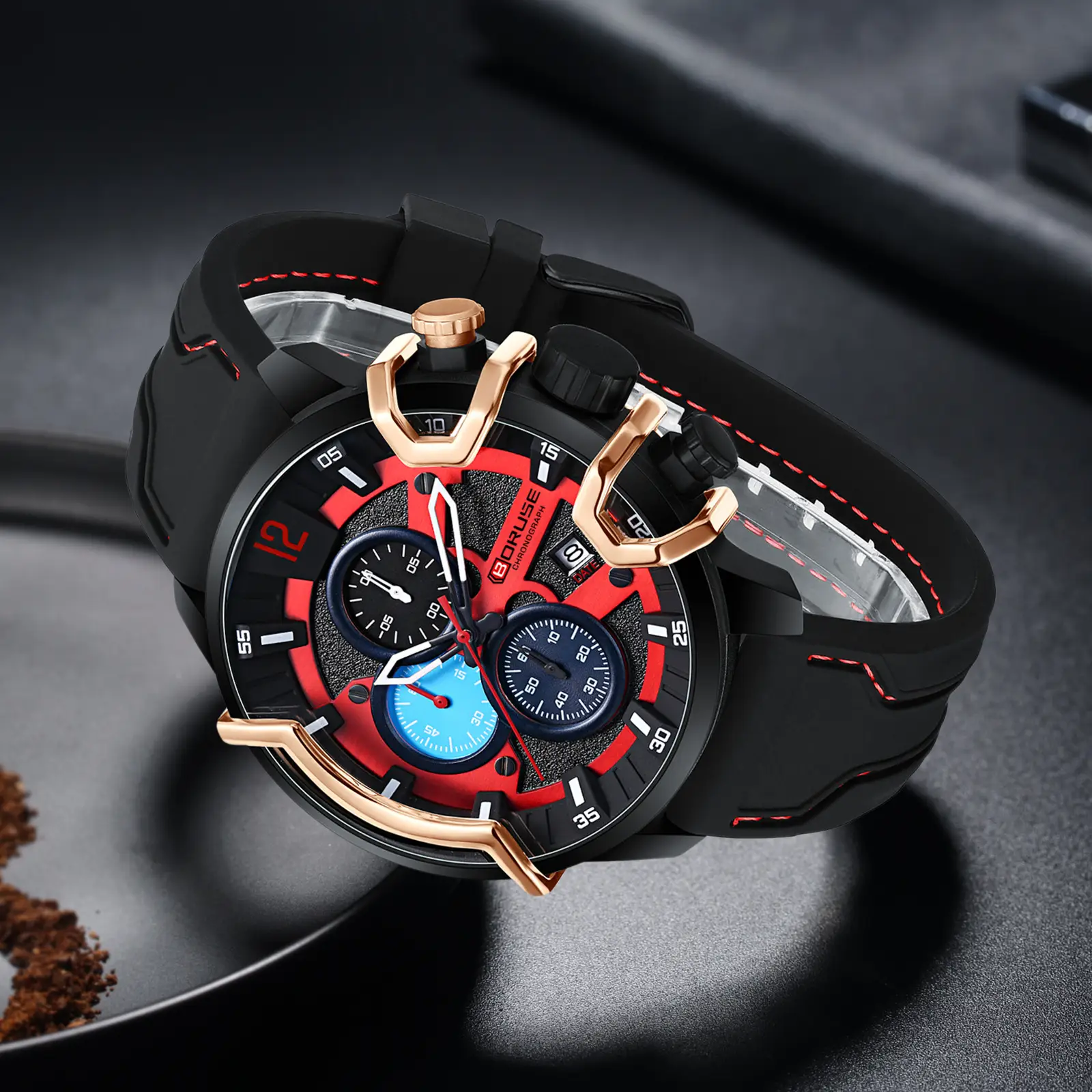 Multifunctional Waterproof Mens Luminous Quartz Watch
