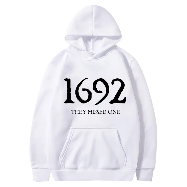 Women's Missing A Hooded Printed Sweater White - Shop at LoveMi