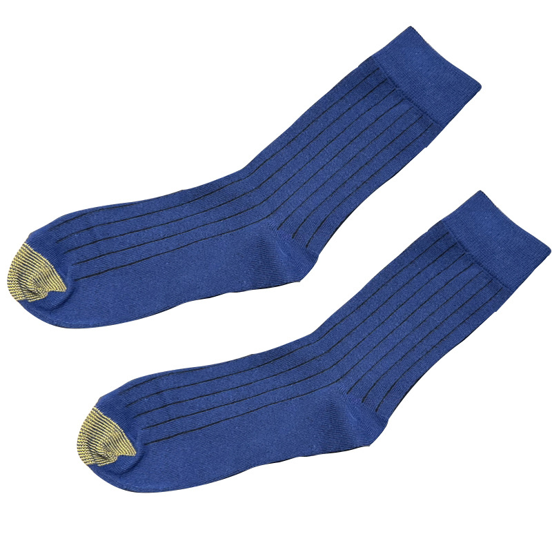 Blue Dark Stripe Gold Toe