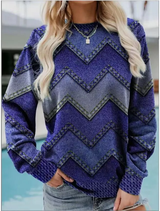 Retro Street Casual Round Neck Long Sleeve Sweater 3V5Yygs - Shop at LoveMi
