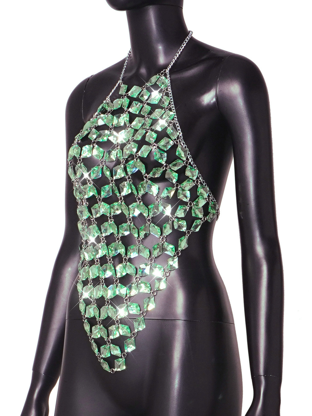 Women's Acrylic Gem Stitched Backless Vest