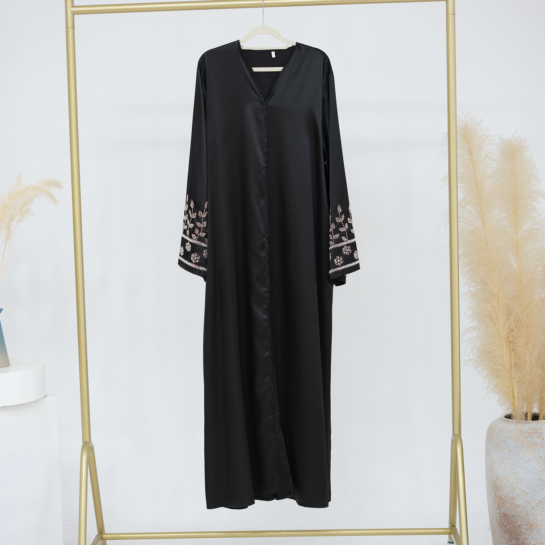 Party Daily Solid Color Handmade Beaded Dress Robe Black - Shop at LoveMi