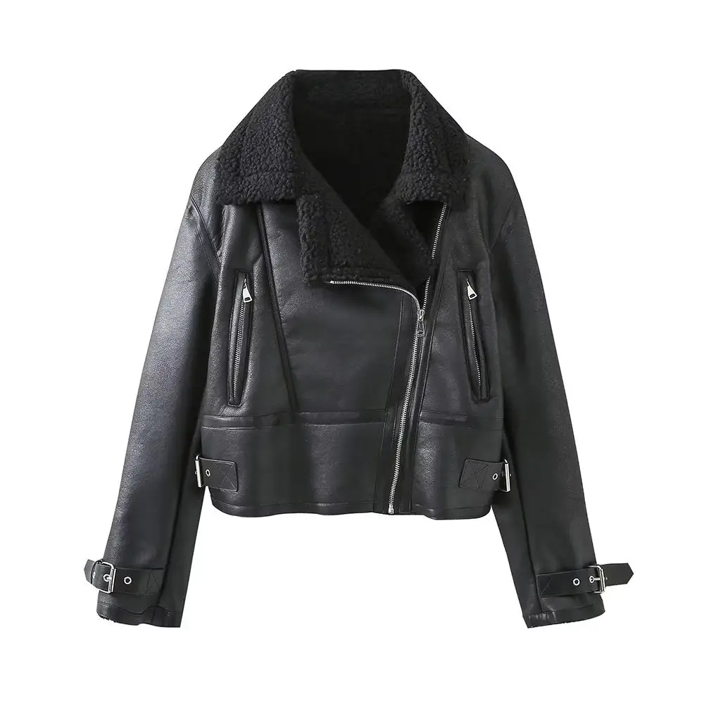 Women's Clothing All-match Solid Color Zipper Pocket Long Sleeve