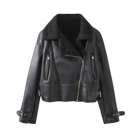 Women's Clothing All-match Solid Color Zipper Pocket Long Sleeve