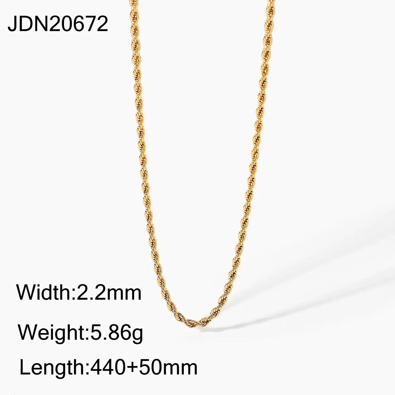 Calle Rope Chain Gold Necklace