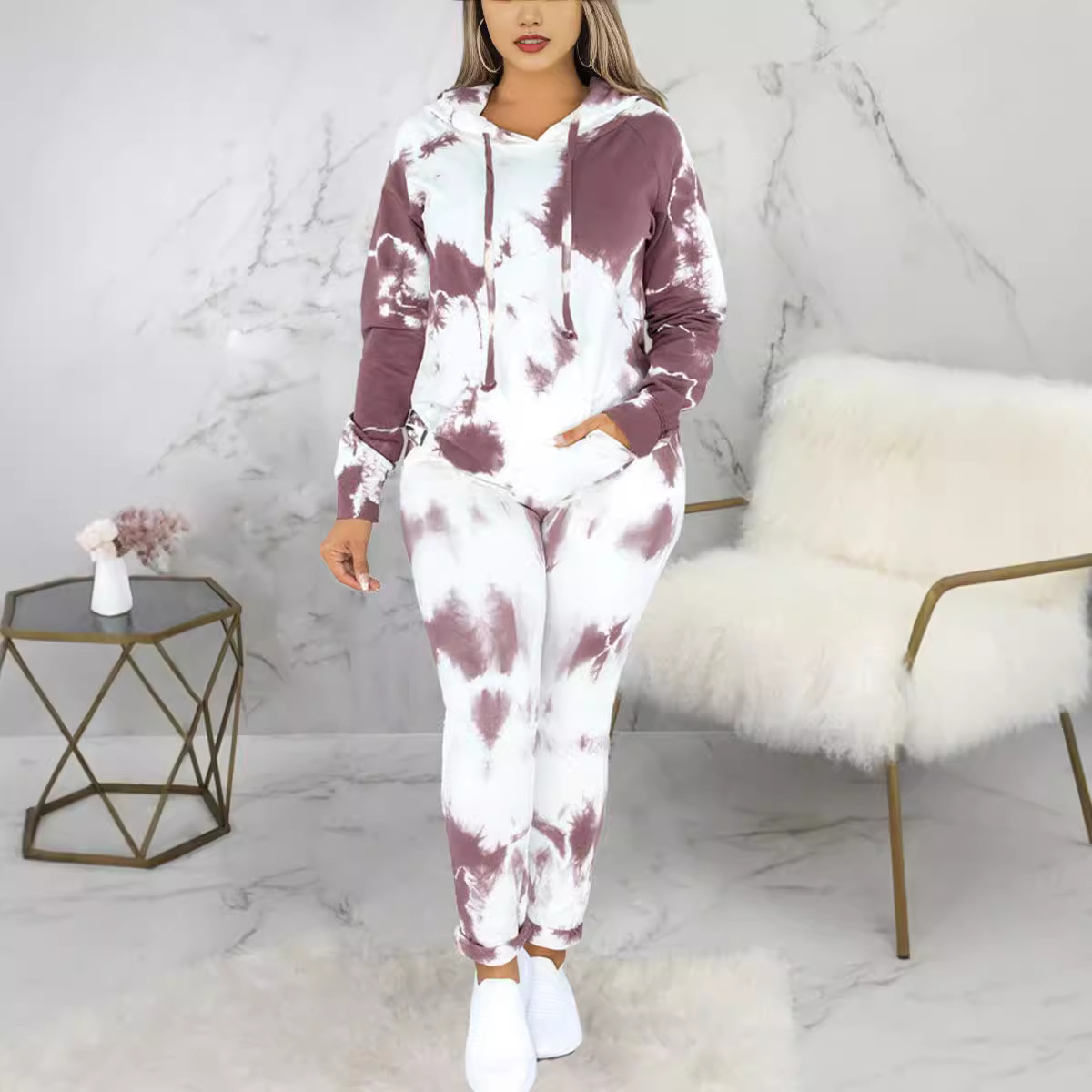 Hooded Sweatshirt Set Two-piece Graffiti Style