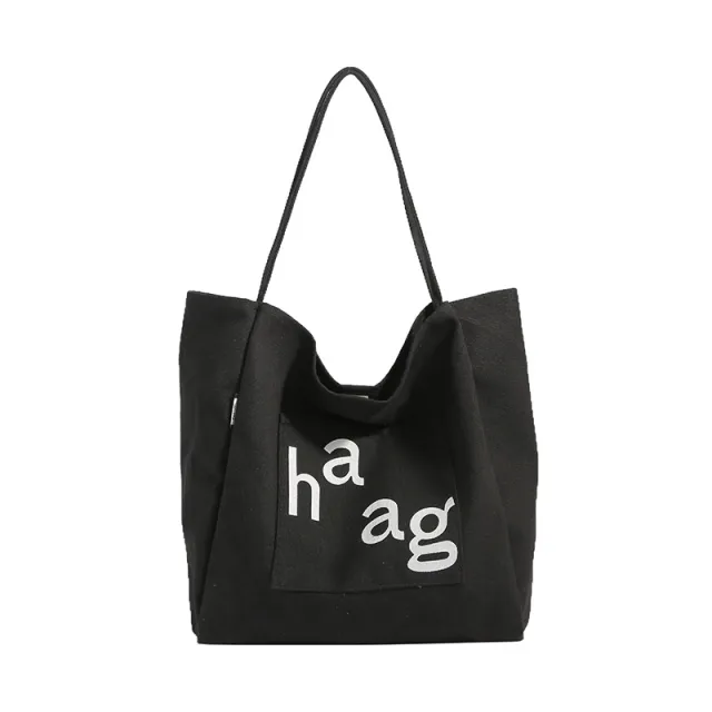 Large Capacity Canvas Commuter Tote Black - Shop at LoveMi