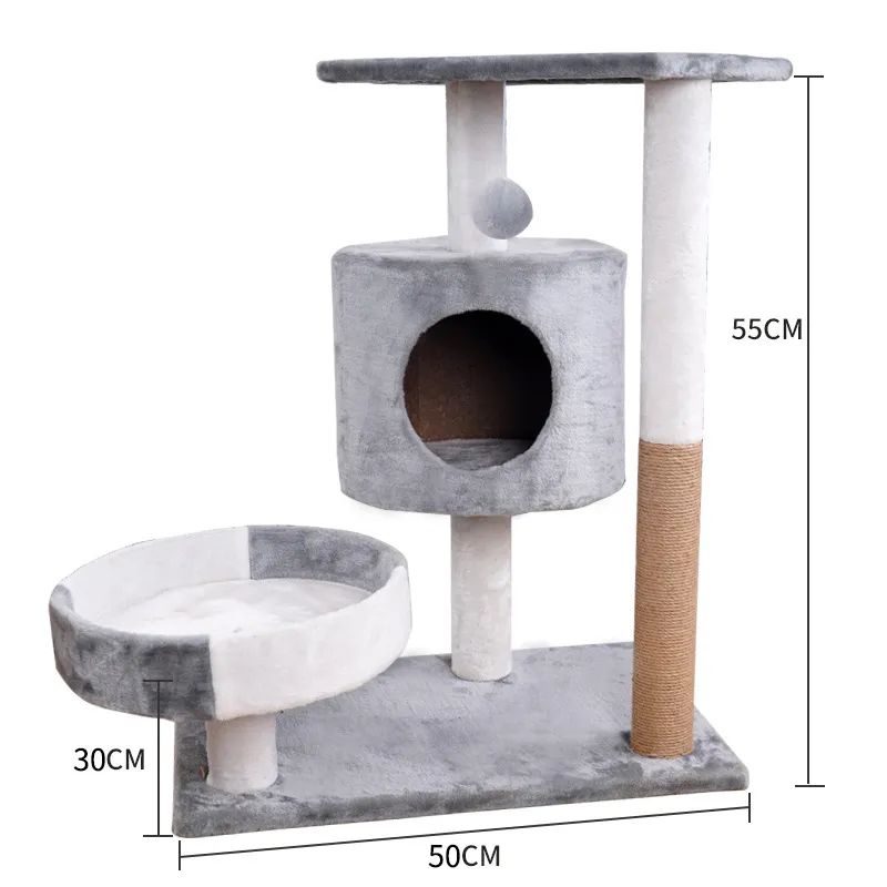Lepet Cat Nest Cat Scratch Board Cat Tree Cat Climbing Frame Pet Supplies - Tuan Baipin Light Gray