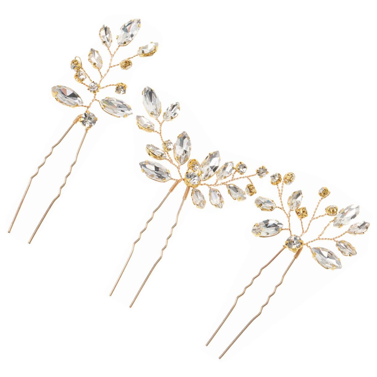 Three-piece Crystal Hairpin Irregular Pin Hair Accessories Suit