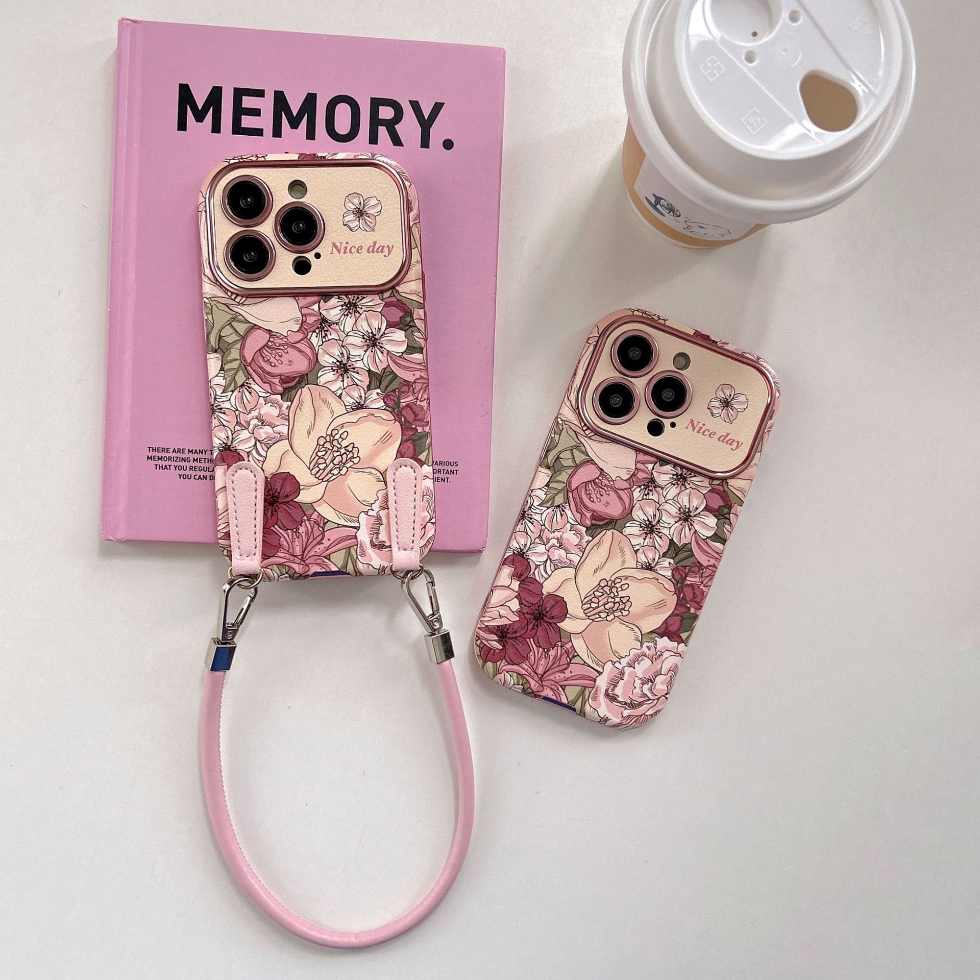 Retro Oil Painting  Flowers Leather Phone Case