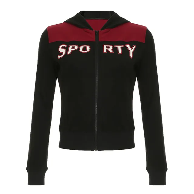 American Street Letter Print Jacket Sports And Leisure Black - Shop at LoveMi