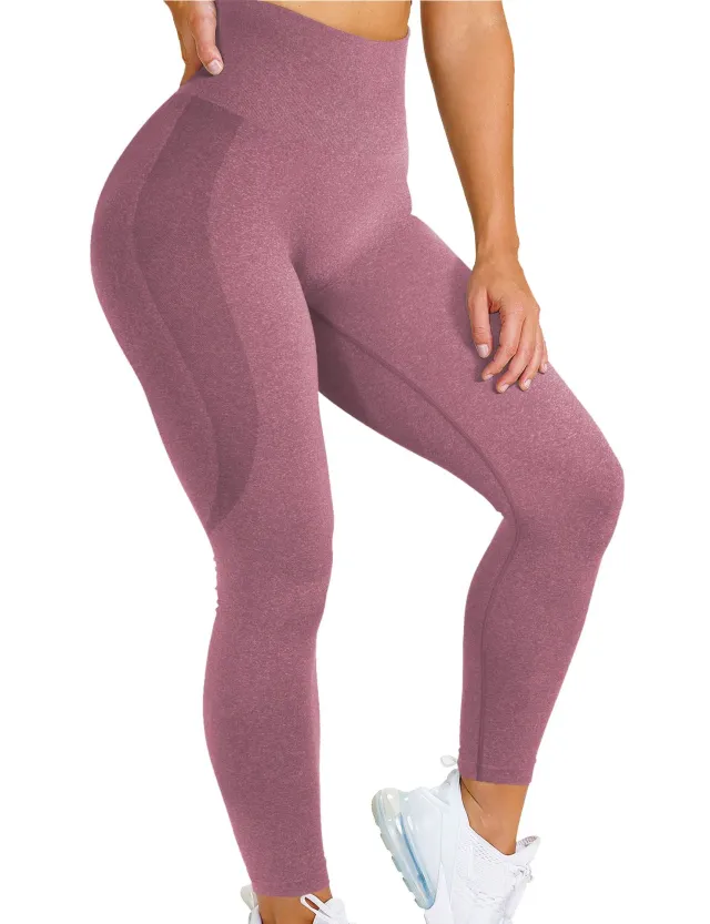 Snowflake Jacquard Seamless Workout Ankle Length Pants Yoga Pink - Shop at LoveMi