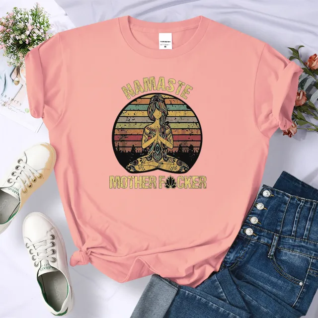 Retro Hermitage Mother T shirt Fashionable Breathable Casual Pink - Shop at LoveMi