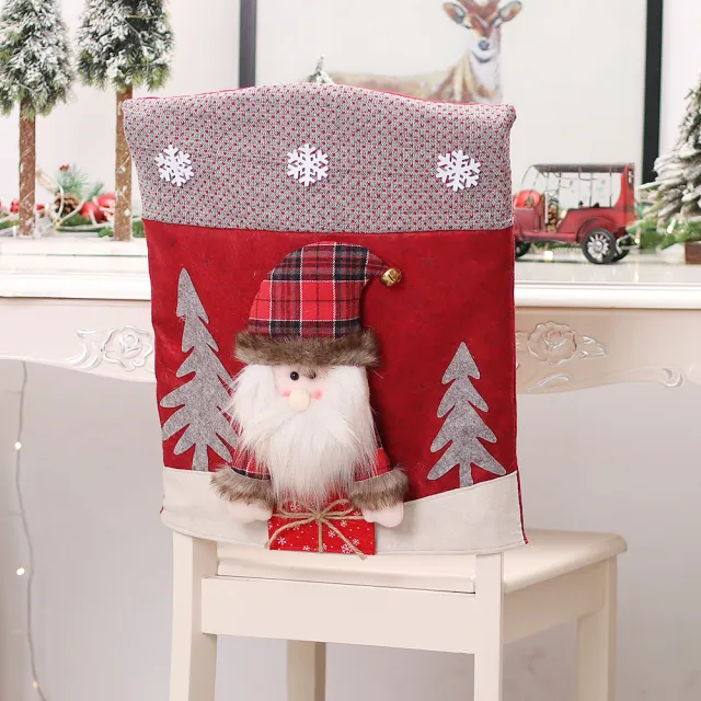 Decoration Three dimensional Cartoon Chair Cover Santa Snowman Old Man - Shop at LoveMi