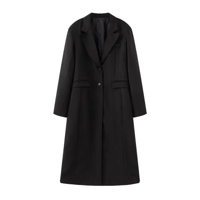 European And American Style French Design Fashion Casual Simple Suede Overcoat Black - Shop at LoveMi