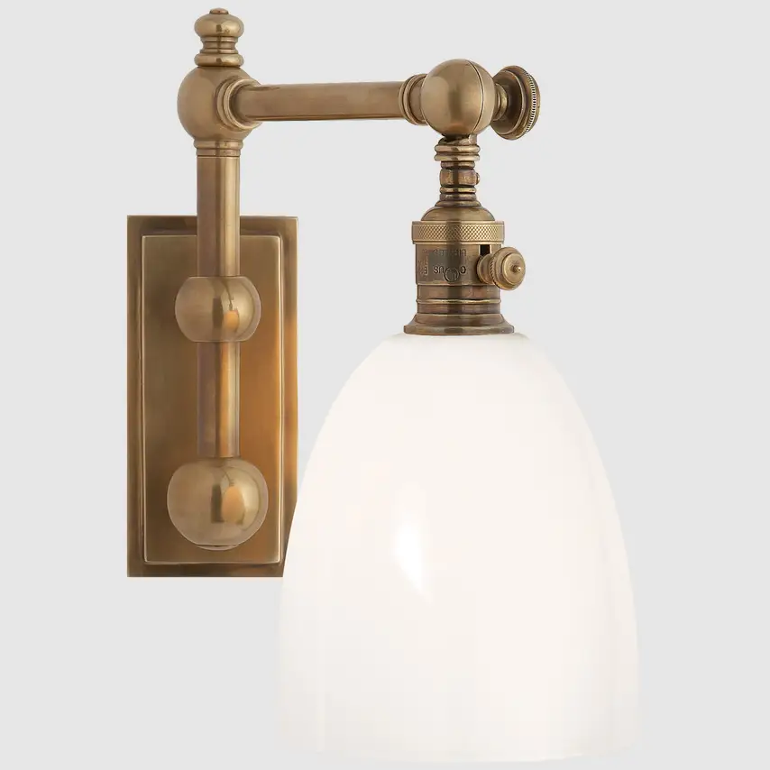 American Light Luxury Copper Glass Bedroom Living Room Wall Lamp