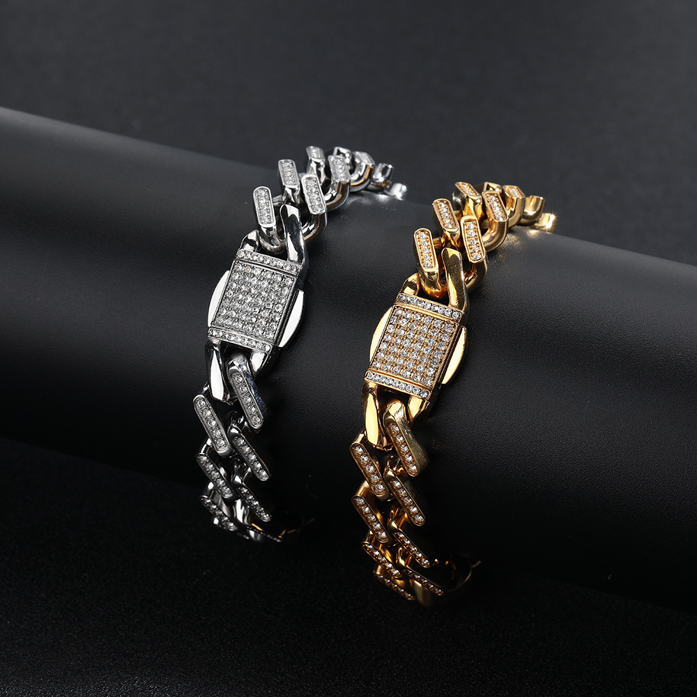 Men's Splendid Diamond Diamond Gold Cuban Accessories Necklace