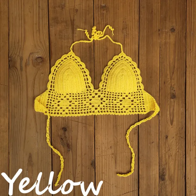 Women's Fashion Bikini Backless Swimsuit Top Yellow - Shop at LoveMi