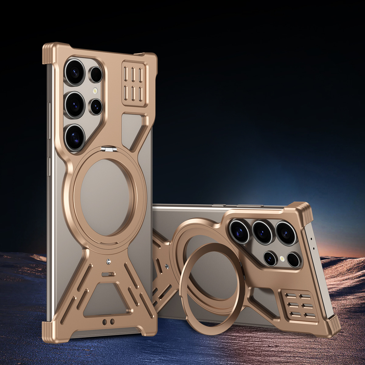 Rotating-stand Heat-dissipating Metal Drop-proof Phone Case 3