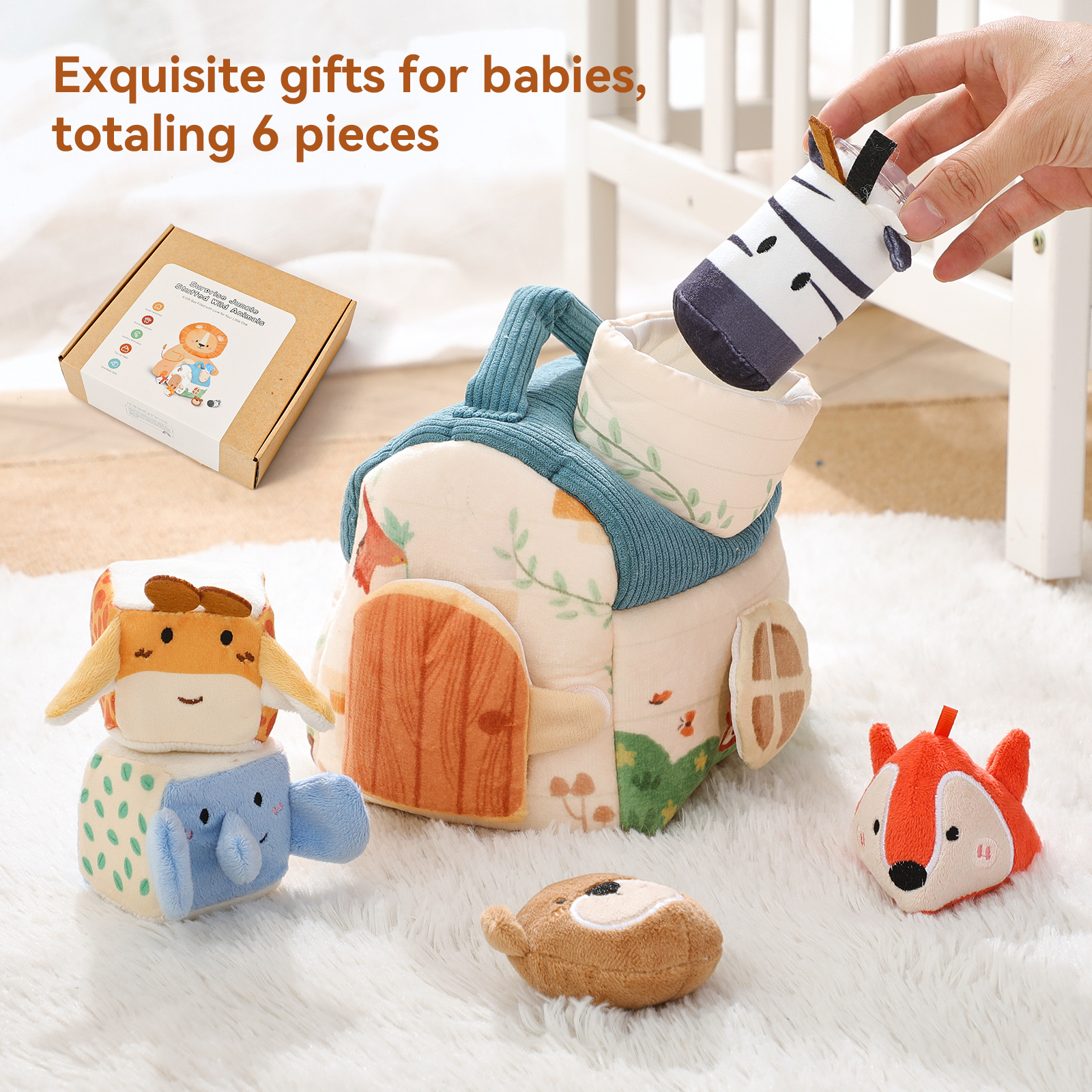 Cotton House Plush Animal Hands-On Grasping Puzzle Toy — foto 4
