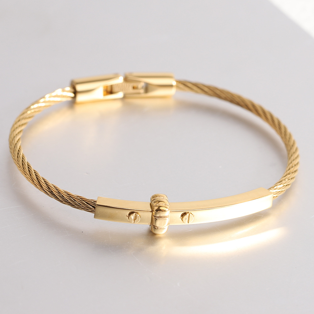 All-match Titanium Steel Round 3MM Cable Bracelet Fashion Steel