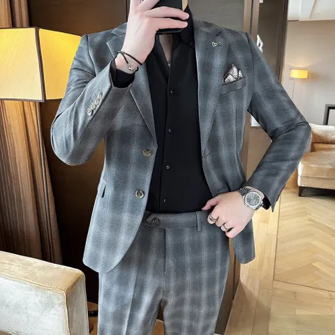 Leisure Suits for Men Business Formal Wear Two-piece Set