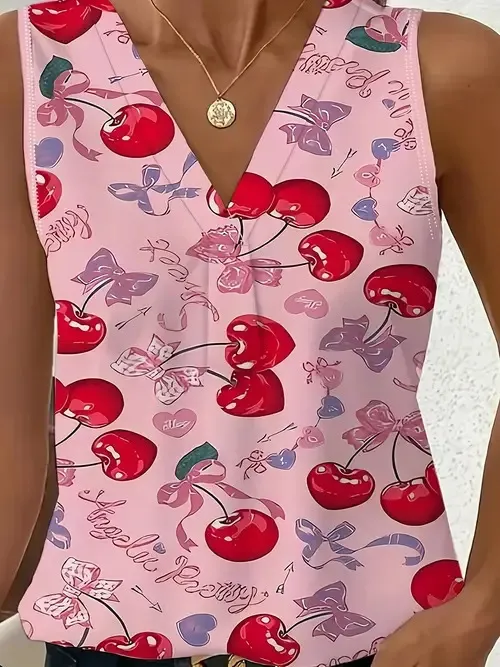 Women's Versatile Minimalist Printed Vest Wb32Rq250507Y019 - Shop at LoveMi