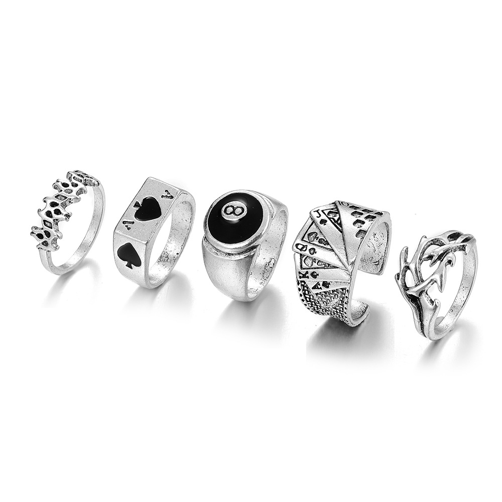 Poker ring vintage spade card ring knuckle ring suit 5