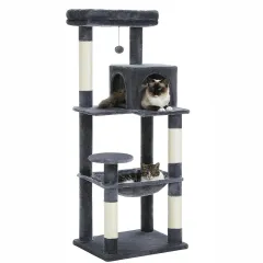 Cat Climbing Frame Cat Nest Integrated Non-covering Plus-sized Cat Hammock Four Seasons Universal Stable And Durable - Dark Grey - View 1