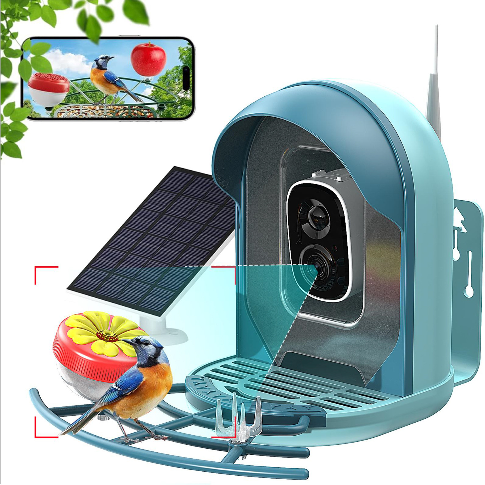 Smart Bird Feeder With AI-powered Camera Outdoor Solar Charging 12