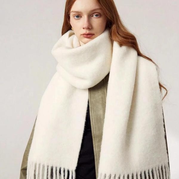 Women's Wool-like Autumn And Winter Solid Color Comfortable Scarf High Quality - Image 5