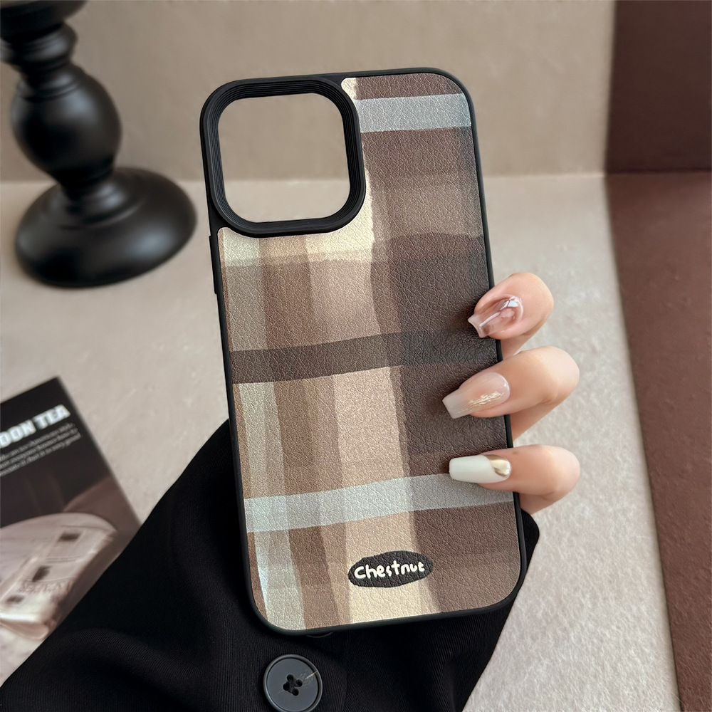 Mid-century Style Phone Case Leather Finish Suitable For