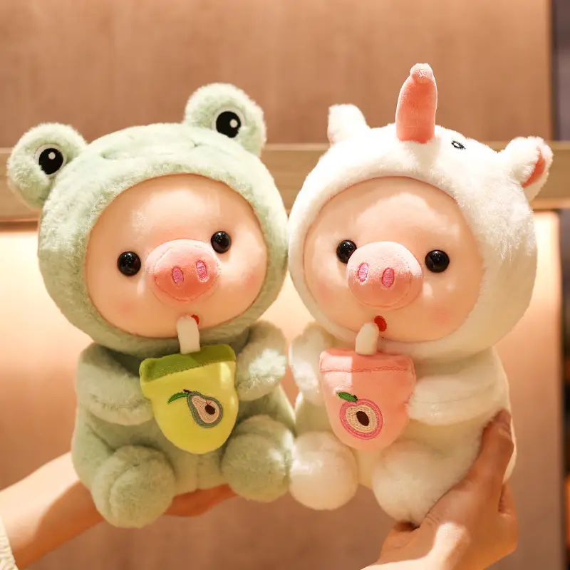 Transform Into A Milk Tea Pig Plush Toy Cute Little Bunny