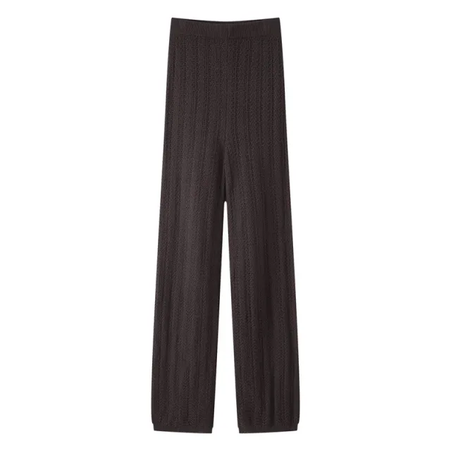Fashion Texture Knitted Slim Straight Lapel Short Sleeve Trousers Pants M - Shop at LoveMi