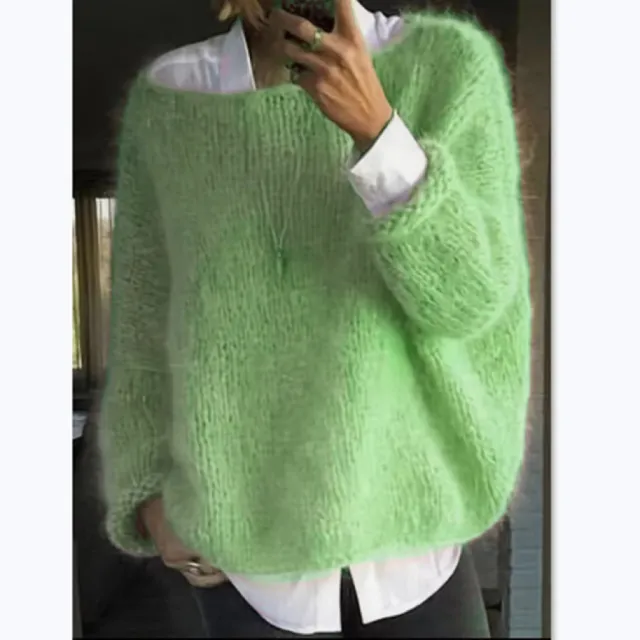 Women's Autumn And Winter Knitting Top Sweater Green - Shop at LoveMi