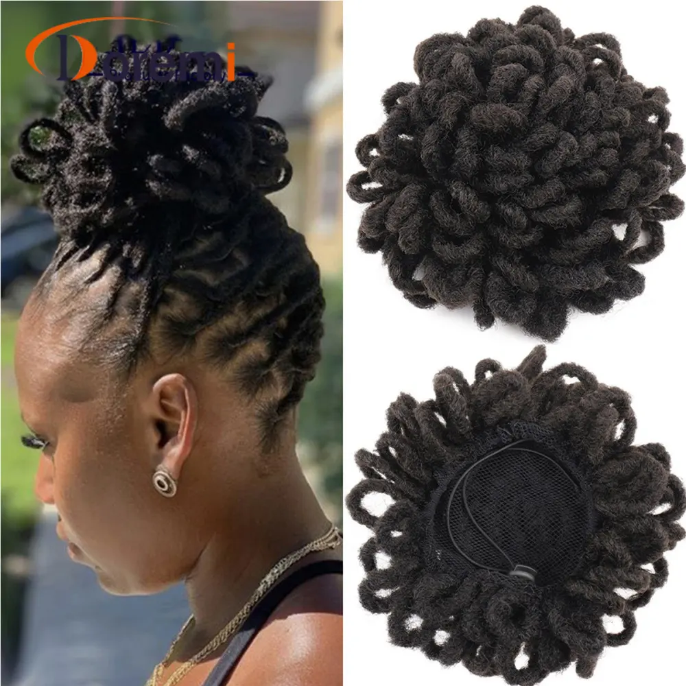 African Wig Bun Hair Bag Drawstring Dreadlocks Afro Bag