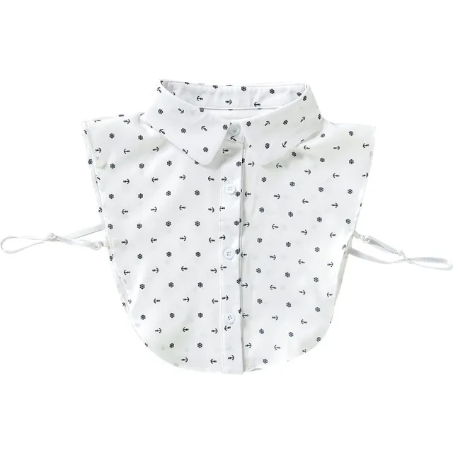 Korean Women's Detachable Collar Shirt Fake Collar Detachable Collar Autumn And Winter Shirt Versatile Retro Fake Collar Sweater With The White Col... White With Printed Pattern - Shop at LoveMi