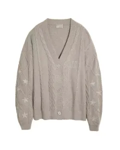 Cardigan Embroidery XINGX Loose And Idle Dinified Sweater - Khaki - View 1