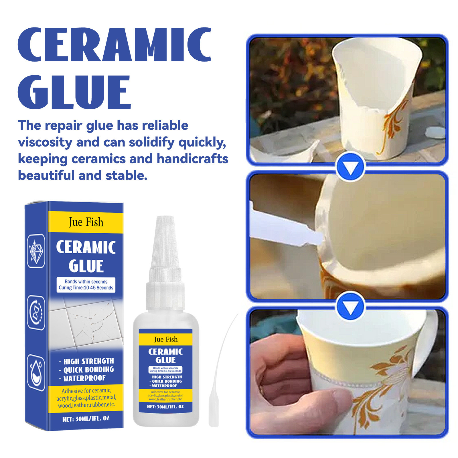 JUE FISH Ceramic Adhesive Convenient For Bonding Household Porcelain