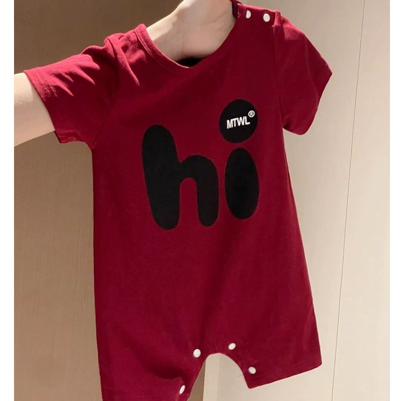 Short-sleeve Romper Summer Outfit Korean-style For Baby Boys And Girls For Outdoor Wear