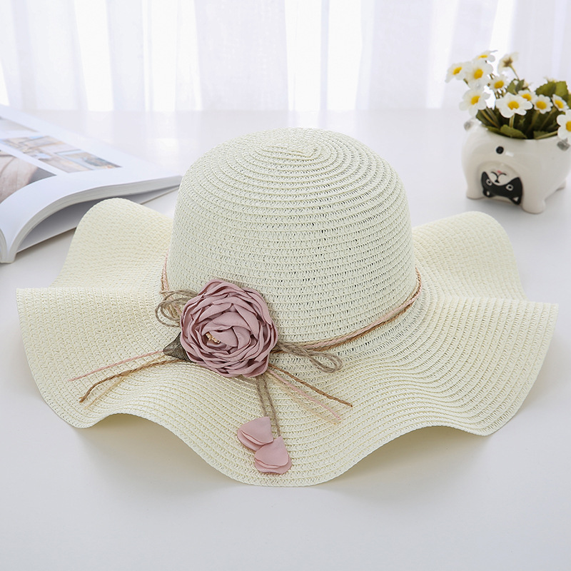 Wave Straw Hat Milky White