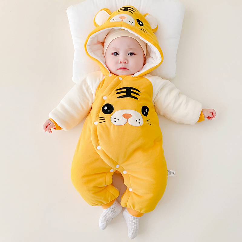 M989 Happy Tiger Velvet Romper