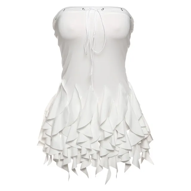 European And American Ins Style Tight Design Tassel Tube Top Sexy Vest White - Shop at LoveMi