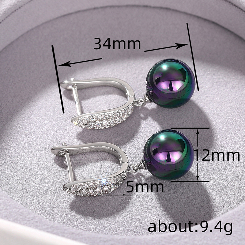 Magical Black Fashion Design Earrings With Zircon