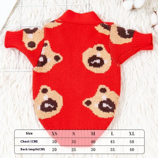 Pet Small Dog Cute Casual Sweater Red - Shop at LoveMi