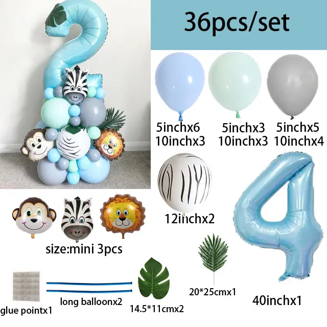 40 inch Digital Zebra Forest Animal Balloon Set Number 4 - Shop at LoveMi