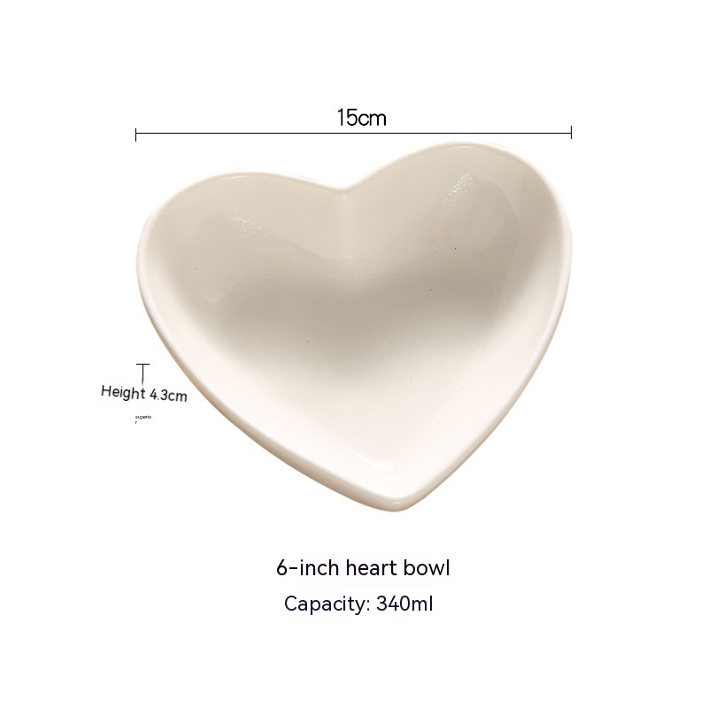 6 Inch Peach Heart Bowl