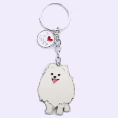 Pet Dog Car Key Ring Creative Metal Keychains - White I - View 1