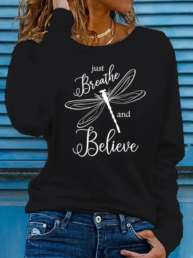 Dragonfly Long Sleeve Casual Women's Clothing 22Style 4Xl - Shop at LoveMi